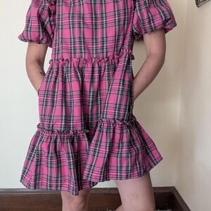 plaid mini dress